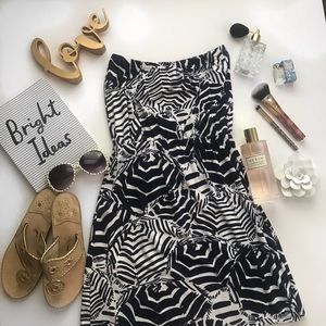 Lilly Pulitzer• strapless• umbrella print dress